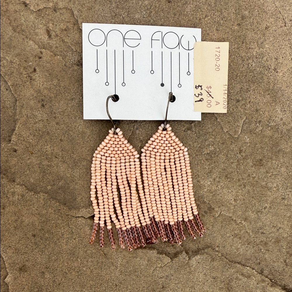 One flaw beaded handmade in Colorado boho earrings